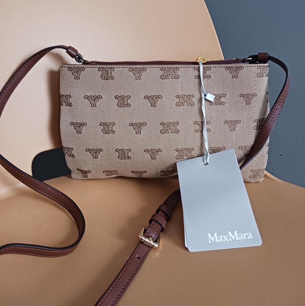 NWT Max Mara Canvas Monogram Crossbody Bag
